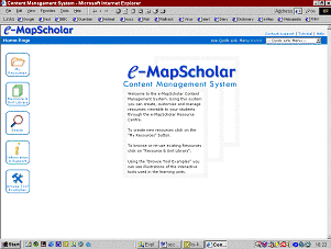 Figure 3:  Screenshot of the content management system